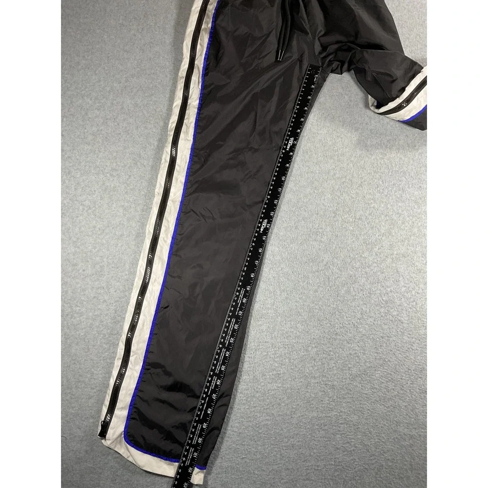Waydamin Sport Mens Nylon Track Pants Blue Side Zip Joggers Small 1481